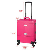Ollieroo Makeup Train Case Rose-Pink
