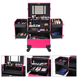 Ollieroo Makeup Train Case Rose-Pink