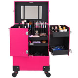 Ollieroo Makeup Train Case Rose-Pink